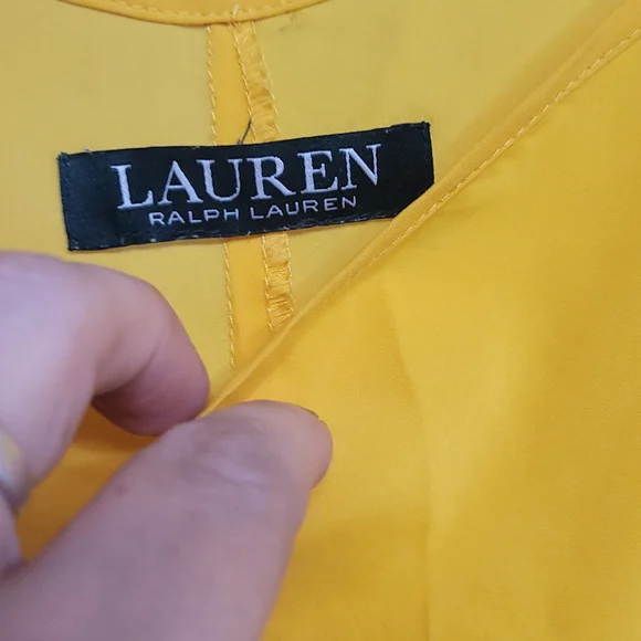 Lauren By Ralph Lauren Canary  Yellow Midi Slip Dress - Picture 3 of 3
